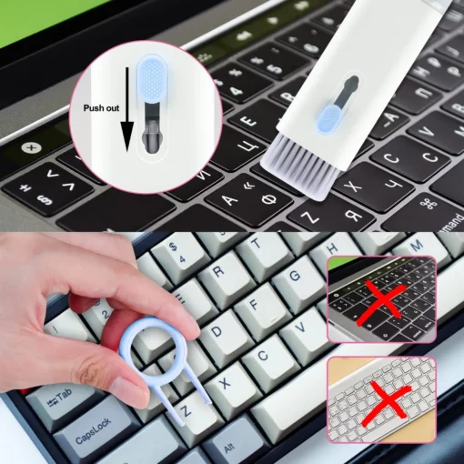 7-in-1 Computer Keyboard Cleaner Brush Kit Bluetooth Earphone Cleaning Pen For Airpods 3 Pro Headset Cleaning Tool Keycap Puller