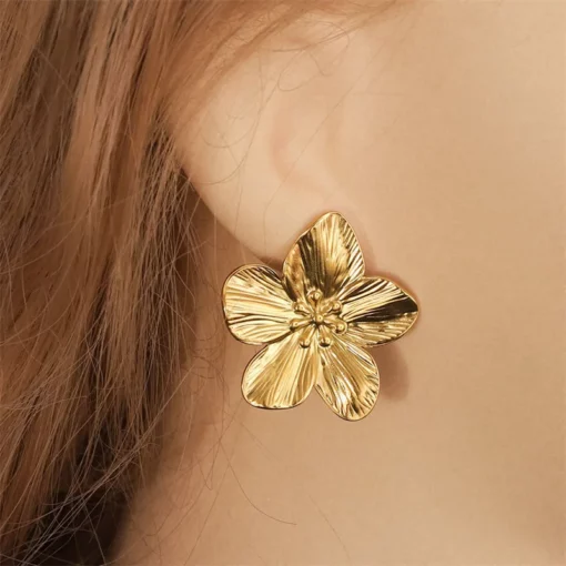 Metal Flower Earrings