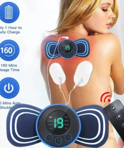 Portable Electric Intelligent Mini Neck Massager Patch for Back and Shoulder Massager With Pad and Remote