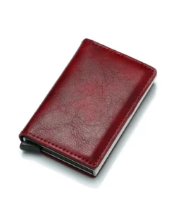 ID Credit Card Holder Men Wallet RFID Blocking Protected Aluminium Box Leather Wallets with Money Clip Designer Pasjeshouder