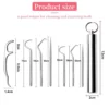 7pcs/set Aluminum Toothpick Set Tooth Flossing Reusable Toothpicks Portable Toothpick Floss Teeth Cleaner Oral Cleaning