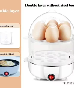 Multifunctional 220V Electric Egg Boiler Double Layers Egg Cooker Mini Steamer Poacher Kitchen Cooking Breakfast Machine