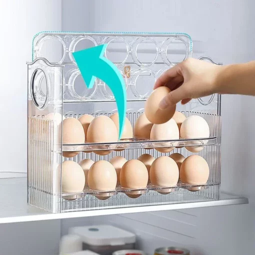 Egg Holder Eggs Organizer Sliding Rail Shelf Refrigerator Stand Accessory Storage Rail Box Container Organization Kitchen