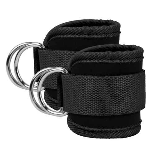 Gym Ankle Straps Double D-Ring Adjustable Neoprene Padded Cuffs Ankle Weight Leg Training Brace Support Sport Safety Abductors