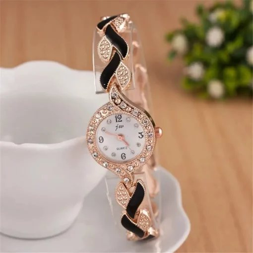 Women Watch Hand Jewelry Set Diamond Bracelet Watch + Water Drop Jewelry Set 5pcs/Set