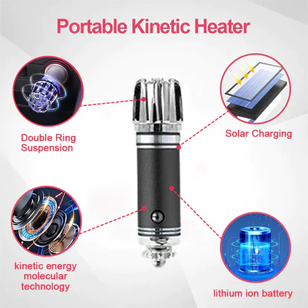 Timnamy Mini Portable Kinetic Heater, Timnamy Car Defroster, Mini Portable Kinetic  Heater Timnamy, Timnamy Kinetic Heater for Car, Timnamy Car Snow Removal  (Black) : : Automotive