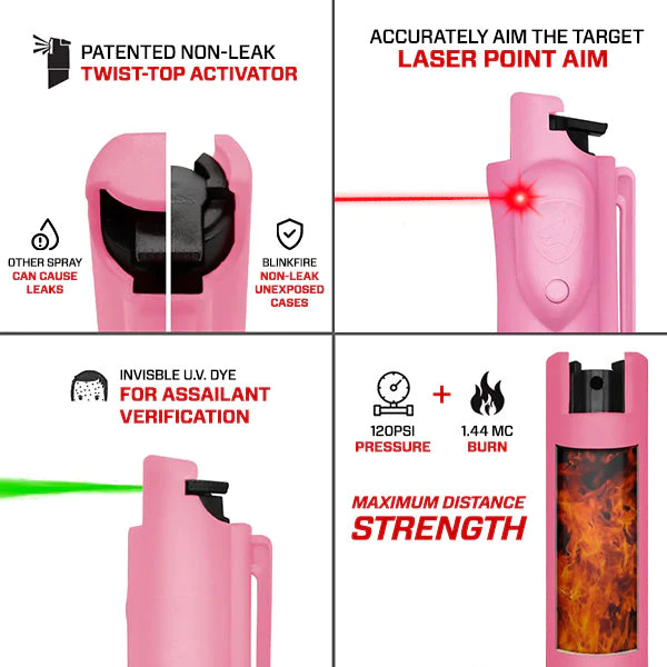 Guard Dog Security Laser Assist Pepper Spray on Keychain, AccuFire