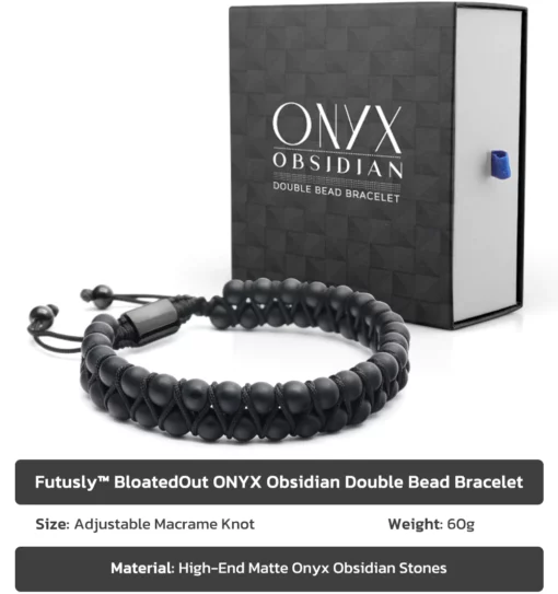 Futusly™ BloatedOut ONYX Obsidian Double Bead Bracelet